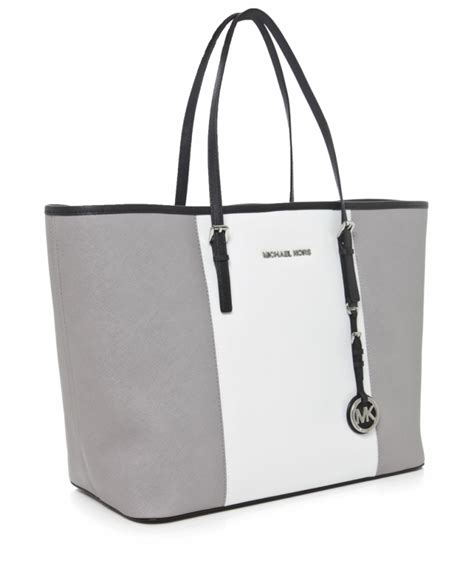 michael kors black and white|michael kors black leather tote.